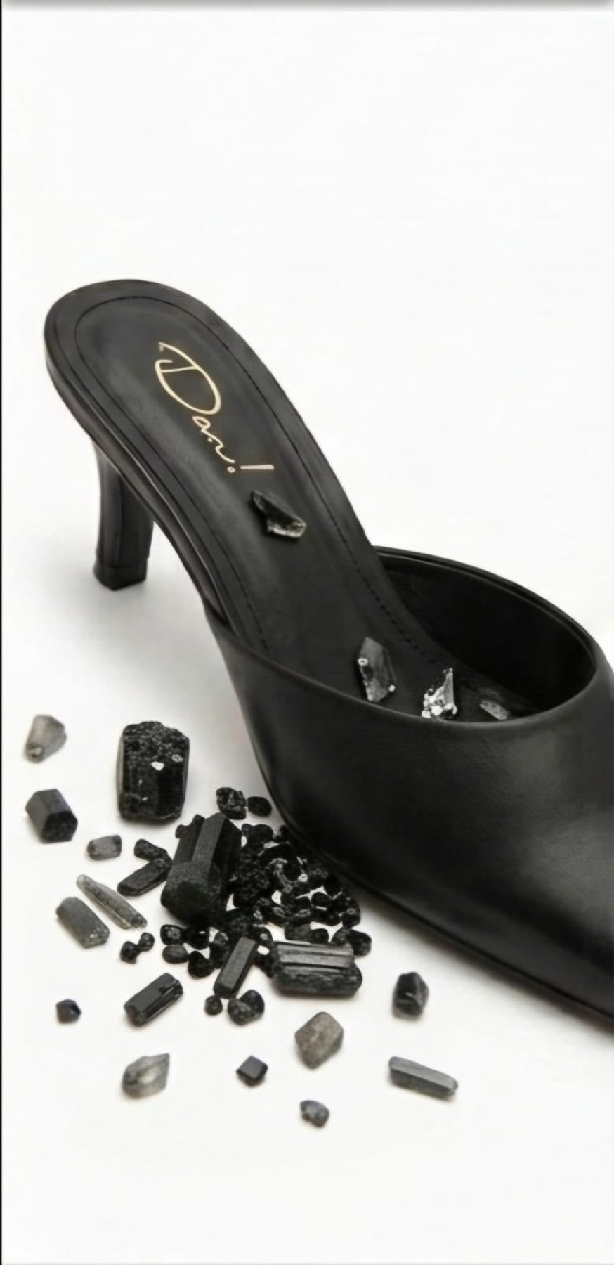 DAN! Onyx Heel Mule in Black — view 3