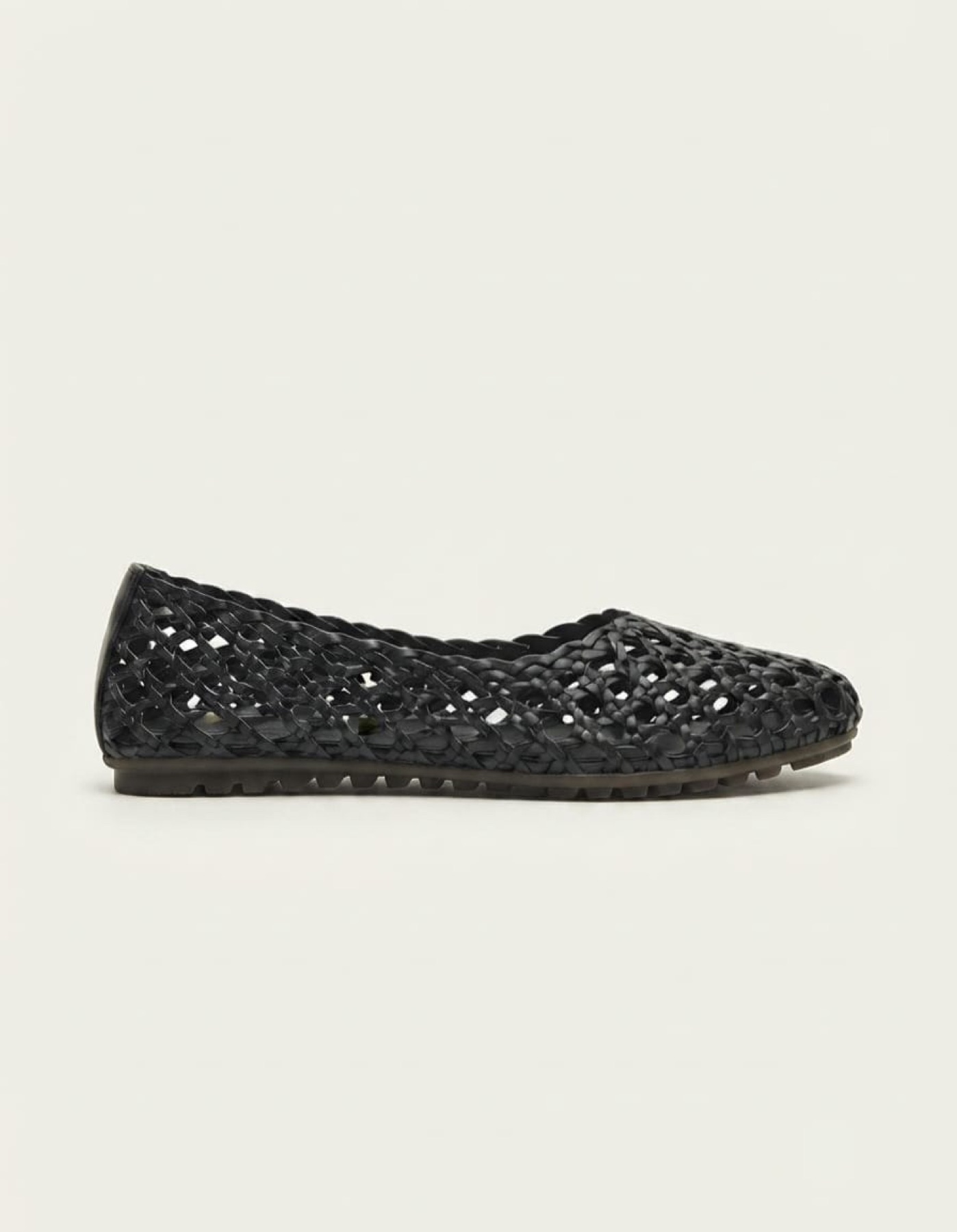 The DAN! Woven Ballet Flat in Black — view 2