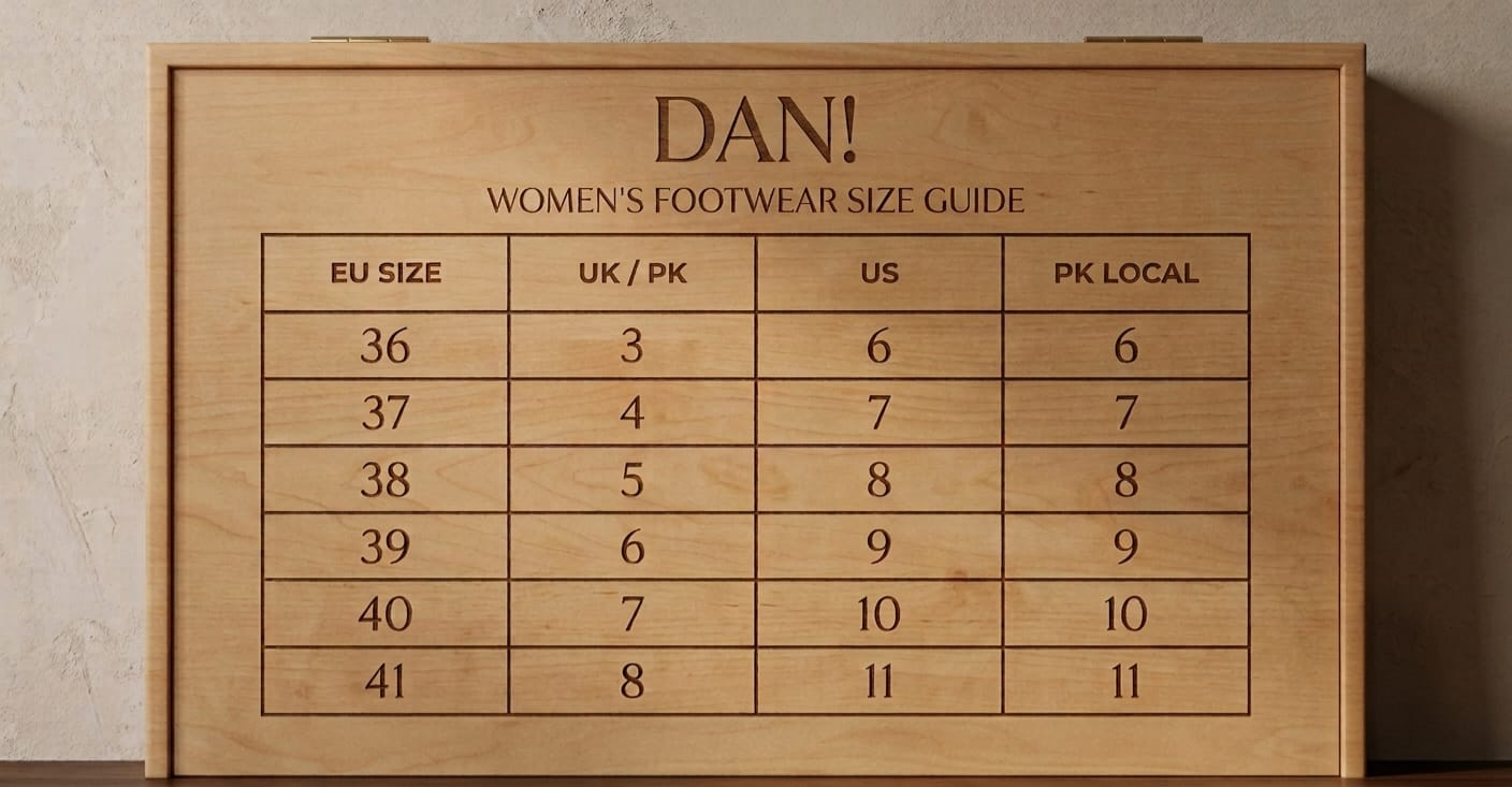 DAN! women's size conversion chart